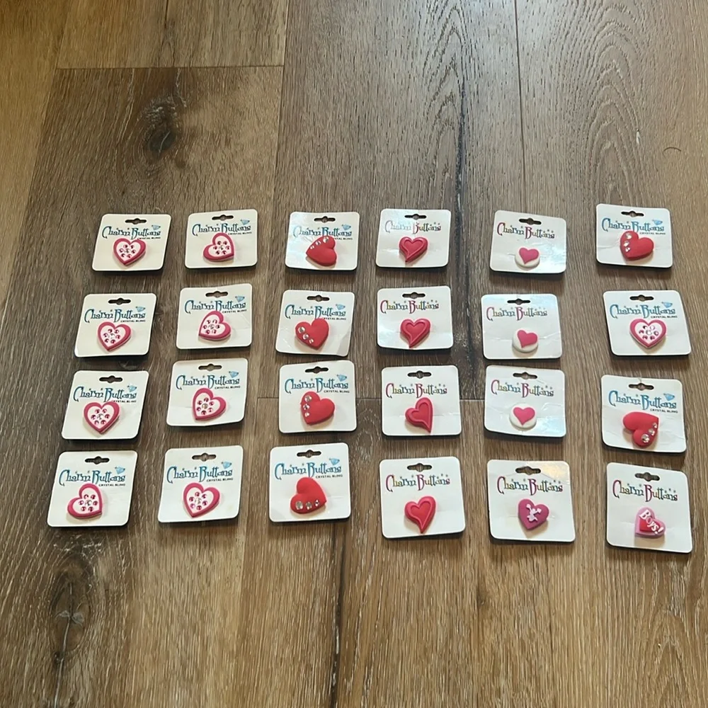 Set of 24 Heart Croc Charms Charm Buddies